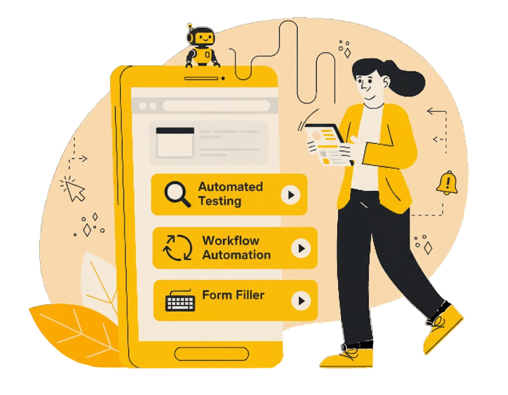 Illustration of a browser automation script at work by KronZap